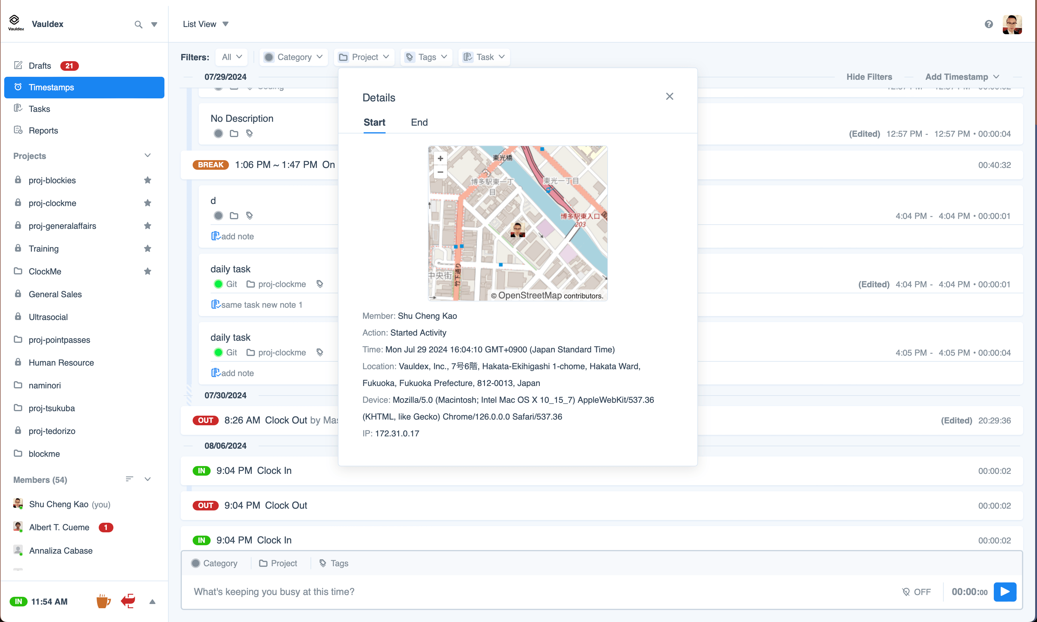 Automatic Time Tracking Based on Location